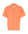 Msgm Blend Shirt With Short Sleeves And Chest Pocket In Orange