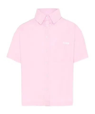 Msgm Short Sleeve Shirt In Pink