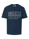 Msgm Short-sleeve Slogan T-shirt In Blue