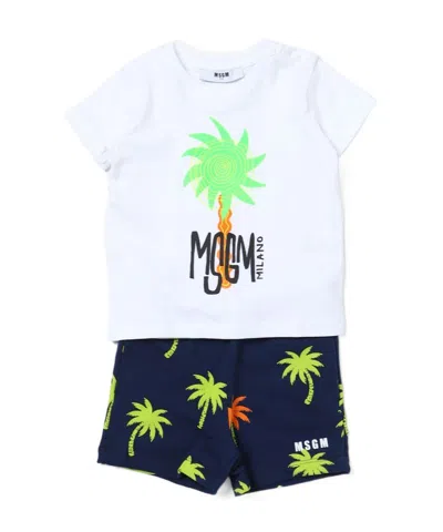 Msgm Short Sleeve Suit In White