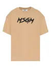 Msgm Short-sleeve T-shirt In Brown