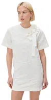 Msgm Short Sleeve T-shirt Dress Off White In Off White
