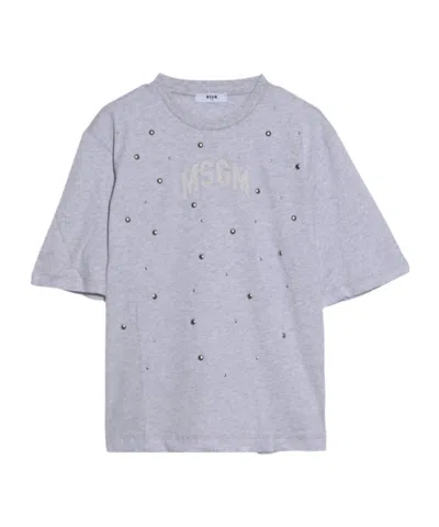 Msgm Short Sleeve T-shirt In Gray