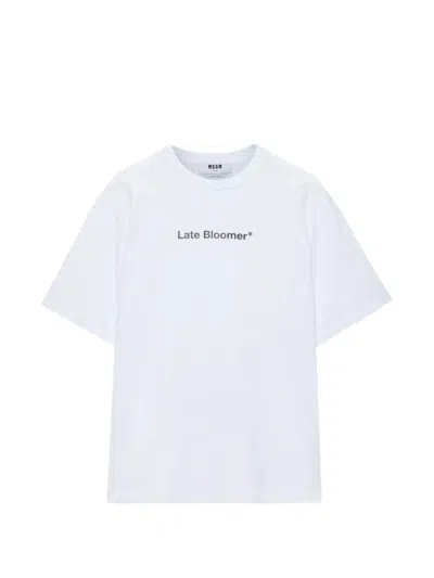 Msgm Short-sleeve T-shirt In White