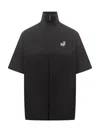 Msgm Half-zip T-shirt In Black