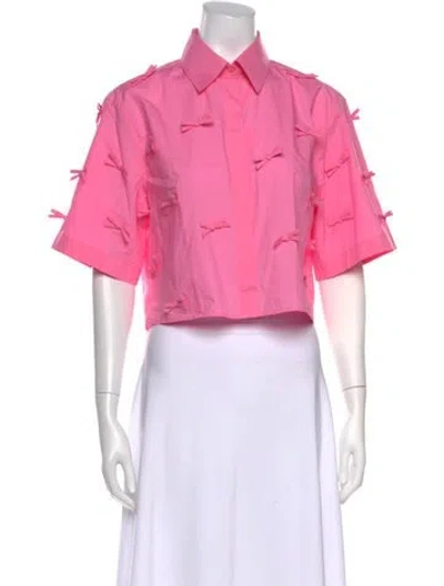 Pre-owned Msgm Short Sleeve Top In Pink