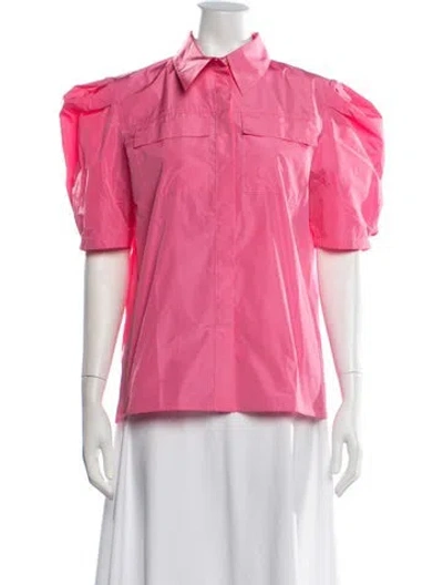 Pre-owned Msgm Short Sleeve Top W/ Tags In Pink