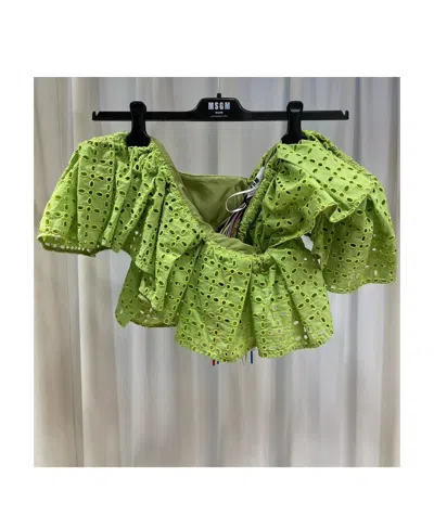 Msgm Short-sleeved Blouse In Green