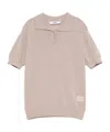 Msgm Short-sleeved Polo Shirt In Nude