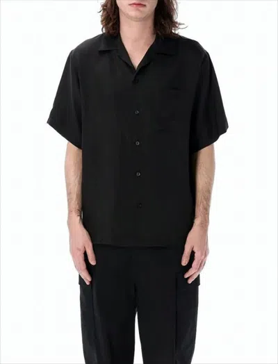 Msgm Short-sleeved Relaxed Fit Shirt With Chic Pocket Detail In Black