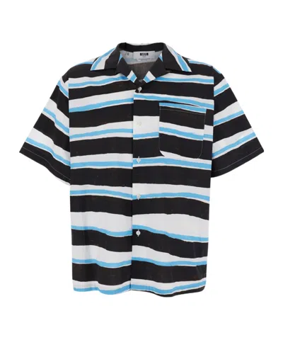 Msgm Short-sleeved Shirt In Black