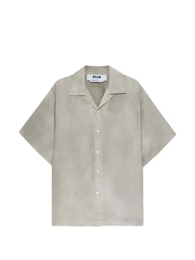 Msgm Short-sleeved Shirt In Gray