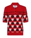 Msgm Jacquard Knit Polo Shirt