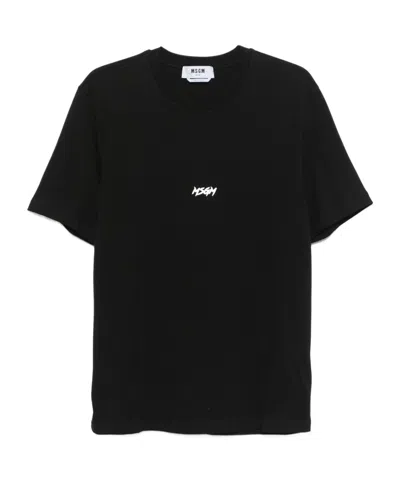 MSGM MSGM LOGO PRINTED JERSEY T-SHIRT
