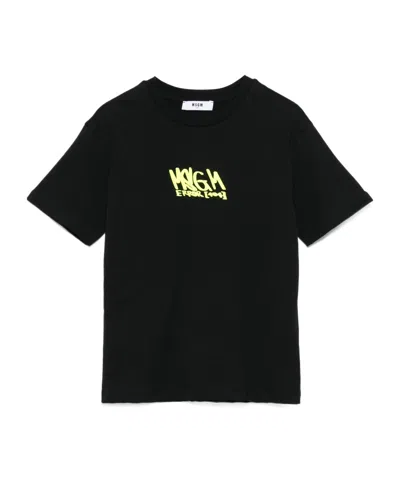 Msgm Short-sleeved T-shirt In Black