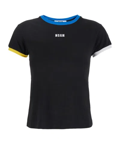 Msgm Short-sleeved T-shirt In Black