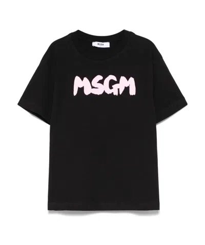 Msgm Short-sleeved T-shirt In Black