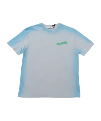 Msgm Short-sleeved T-shirt In Light Blue