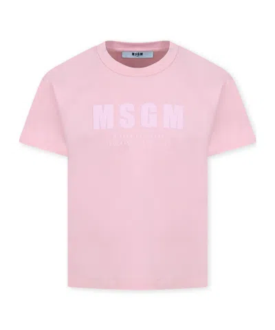 Msgm Short-sleeved T-shirt In Pink