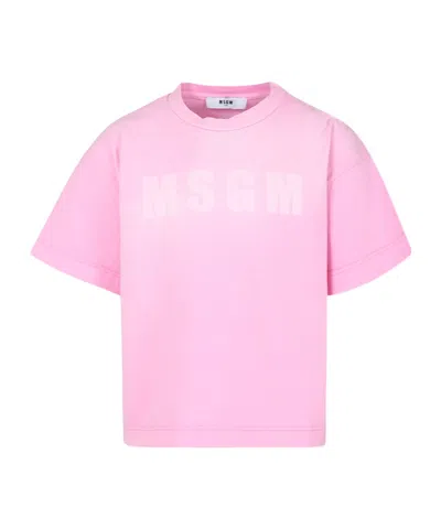 Msgm Short-sleeved T-shirt In Pink
