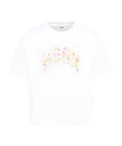 Msgm Short-sleeved T-shirt In White