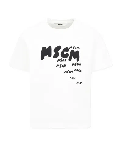 Msgm Short-sleeved T-shirt In White