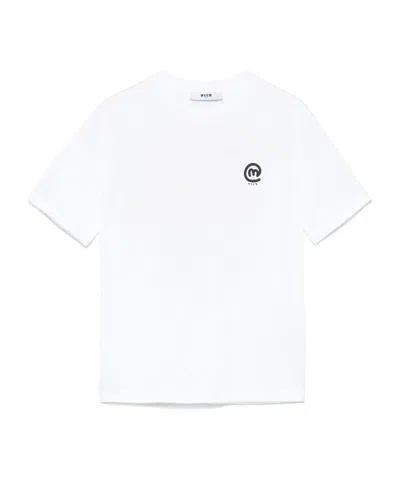 Msgm Short-sleeved T-shirt In White