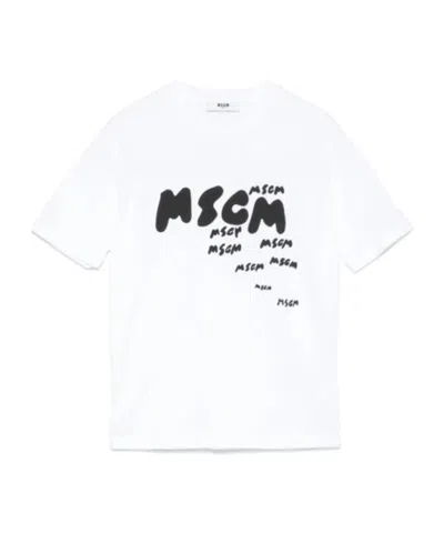 Msgm Short-sleeved T-shirt In White