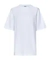 Msgm White Cotton Jersey T-shirt With Graphic Print In White
