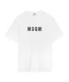 Msgm Logo-print Cotton T-shirt Clothing In White
