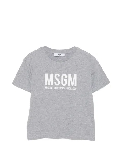 Msgm Kids' Short-sleeved Top In Gray