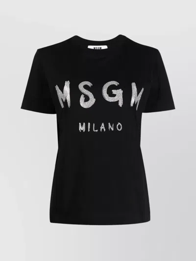 MSGM SHORT SLEEVES CREW NECK GRAPHIC PRINT