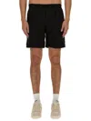 Msgm Black Shorts With Subtle Logo Detail