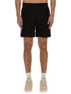 Msgm Black Shorts With Subtle Logo Detail In Black