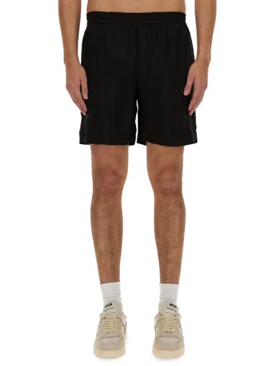 Msgm Short With Logo In Black