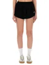 Msgm Logo-embroidered Drawstring Shorts In Black