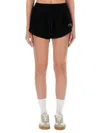Msgm Logo-embroidered Drawstring Shorts In Black