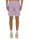 Msgm Short With Logo In Lilac