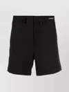 Msgm Logo-embroidered Mid-rise Shorts In Black