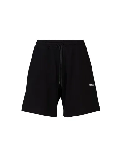 Msgm Logo-print Track Shorts In Black