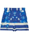 Msgm Printed Shorts In Blue