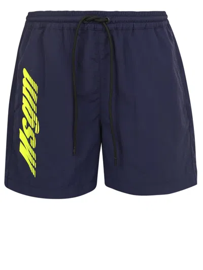 Msgm Shorts In Blue