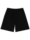 Msgm Logo Drawstring Shorts And Back Pocket In Black
