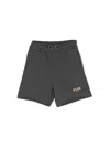Msgm Kids' Distressed Finish Cotton Shorts In Grey