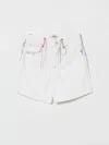 Msgm Raw-hem Embroidered Shorts In White