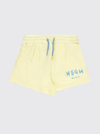 Msgm Shorts Kids In Yellow