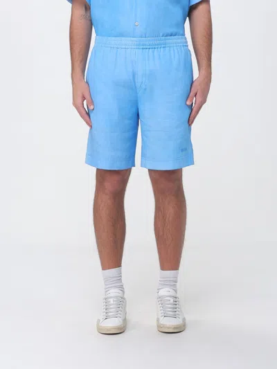 Msgm Shorts Men  In Blue