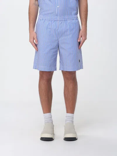 Msgm Shorts Men  In Blue
