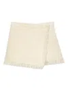 Msgm Wrap Design Shorts With Button Accent And Fringe In White