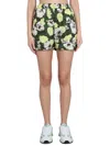 Msgm Elastic Waistband Floral Print Side Pockets